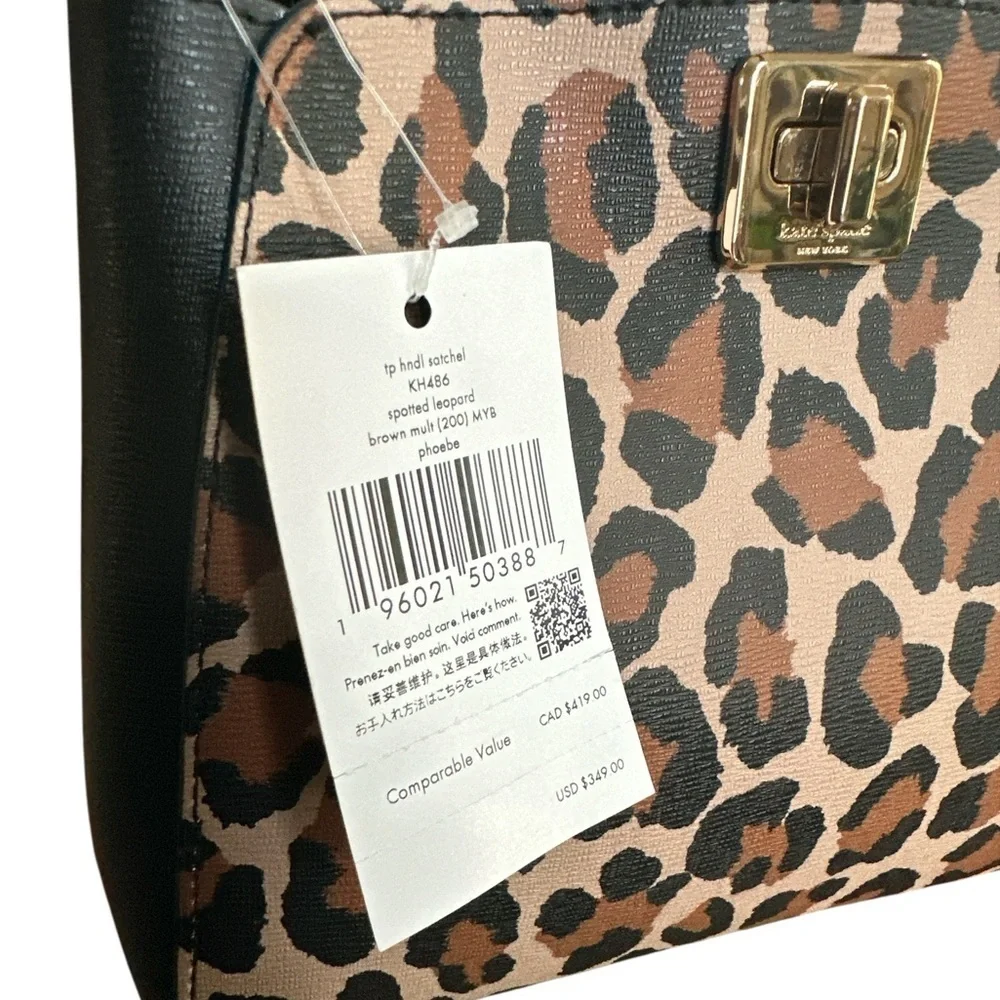 Kate Spade Leopard Print Satchel Crossbody Top Handle NWT